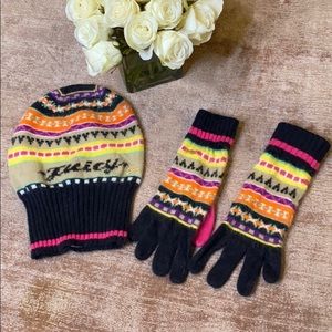Juicy Couture Beautiful Angora Blend Hat and Gloves Matching set